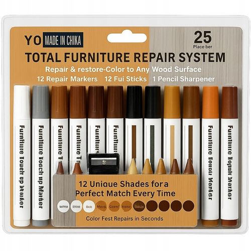 DUŻY ZESTAW NAPRAWCZY DO PANELI MEBLI NAPRAWY RYS DREWNA DRZWI OKIEN na Arena.pl