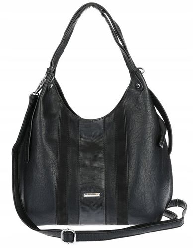 Torebka Damska Listonoszka Worek Shopper Torba na Ramię RS25047H Czarna na Arena.pl