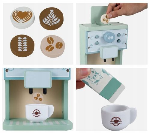 KAWIARNIA DLA DZIECI DREWNIANY EKSPRES DO KAWY AUTOMAT KUCHNIA FILIŻANKI na Arena.pl