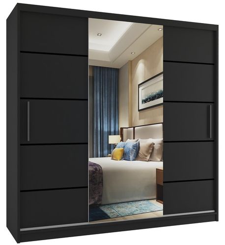 Szafa przesuwna PREMIUM z lustrem SZUFLADY 200 cm na Arena.pl