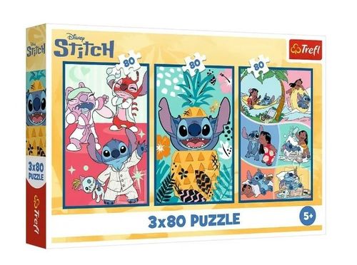 PUZZLE 3X80 ŚWIAT STITCHA 34885 na Arena.pl