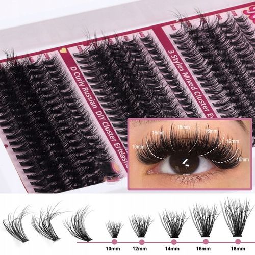 300 SZT SAMODZIELNEGO PRZEDŁUŻANIA RZĘS D CURL CLUSTER IN LASHES PREMIUM na Arena.pl
