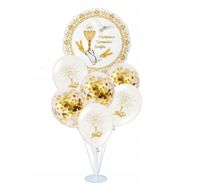 Balony I Komunia komunijne dekoracja stołu stojak z balonami na Komunię x7