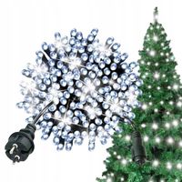 LAMPKI CHOINKOWE 300 LED ZEWNĘTRZNE EFEKTY FLASH ZIMNY BIAŁY