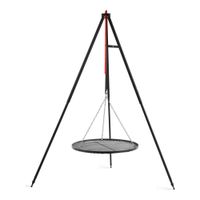 Grill kempingowy na trójnogu 160 cm COOK KING - ruszt stal naturalna 60 cm
