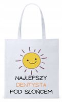 Dla Dentysty Stomatologa Torba Eco Biała Shopper Z Nadrukiem Ze Zdjęciem
