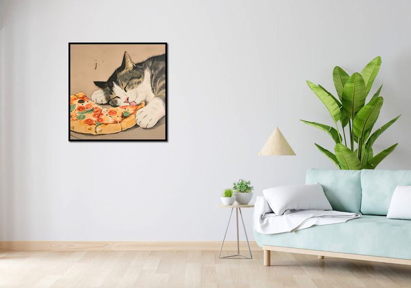 Plakat 80x80cm Pizza Dla Kota zdjęcie 4