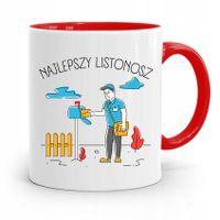 Kubek Czerwony Prezent Dla Listonosza Najlepszy Z Nadrukiem Ze Zdjęciem