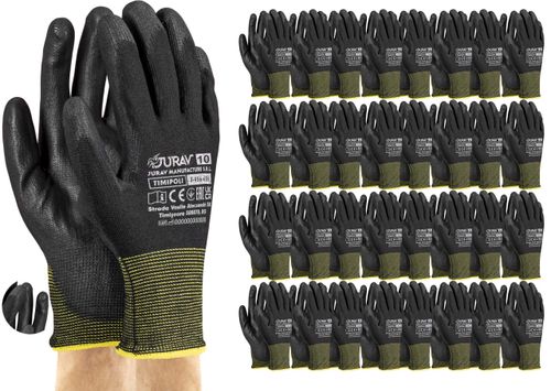 Rękawice Robocze Czarne J-TIMIPOLI_BB10-XL - 120 Par na Arena.pl