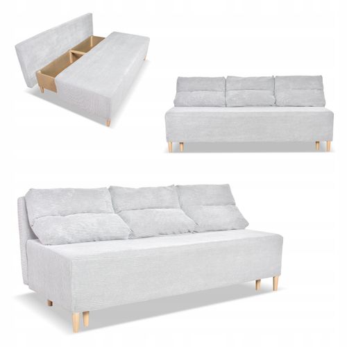 Kanapa sofa KIMO funkcja spania pojemnik Anafi szara sztruks na Arena.pl