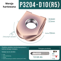 Płytka kulowa T2139 do freza kulowego Wer. hartowana P3204-D10-R5