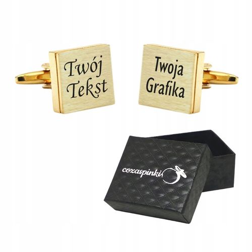 Spinki do mankietów koszuli z własną grafiką tekstem z grawerem na prezent na Arena.pl