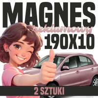 Mata Magnetyczna na Auto 190x10 cm - Profesjonalna Reklama magnes - 2 szt