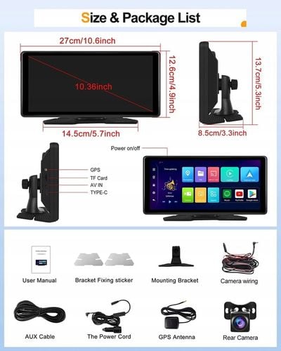 CAMECHO Android 13 Carplay 8 rdzeni 2G+32G ekran WiFi FM AUX kamera cofania na Arena.pl