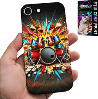 ETUI DO IPHONE SE / SE2 - ROCK PERKUSJA BĘBNY ROCK & ROLL + FOLIA