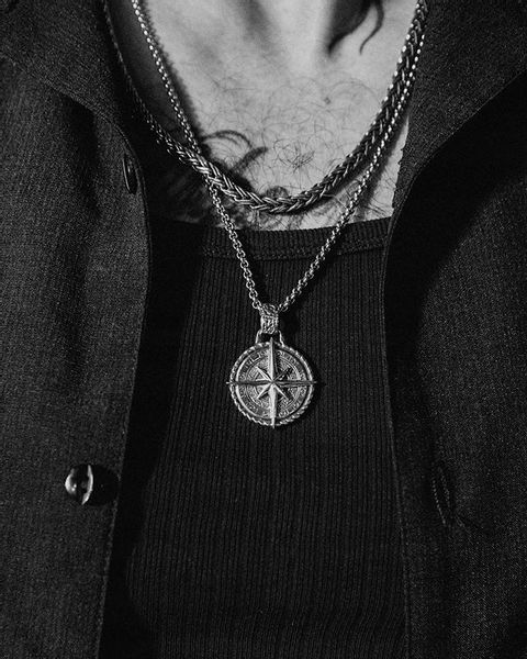 NASZYJNIK Kompas SYMBOL AMULET Gwiazda Droga 140 zdjęcie 2