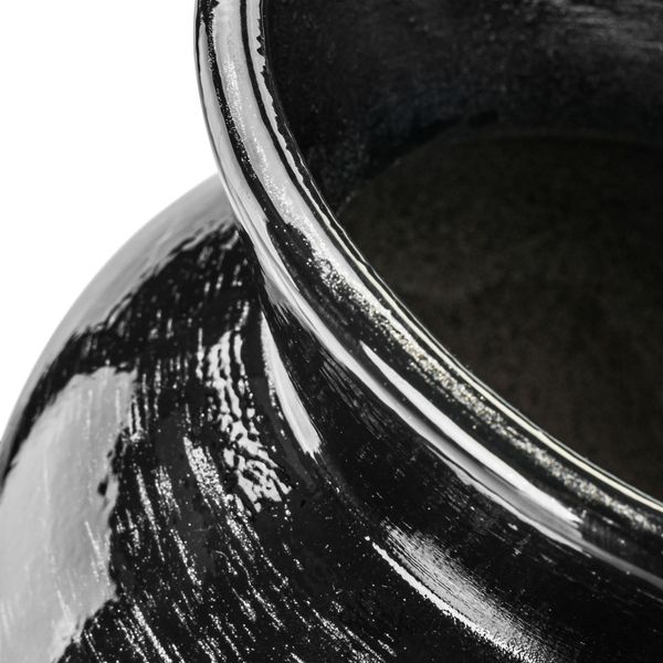 Wazon Ceramiczny Baryłka Czarny srebrny flakon zdjęcie 5