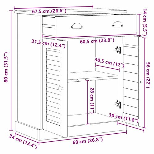 Szafka Łazienkowa VIGO miodowy brąz 67,5 x 34 x 80 cm na Arena.pl