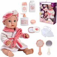 ZESTAW LALKA BOBAS DUŻA INTERAKTYWNA JAK ŻYWA UBRANKO LALA DO KĄPIELI 40 CM