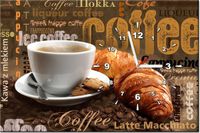 60CM 40CM ZEGAR OBRAZ APETYCZNA KAWA DRUK PŁÓTNO RAMA