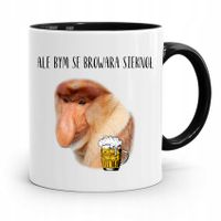 Kubek Czarny Śmieszny Nosacz Janusz Bym Se Browara Z Nadrukiem Ze Zdjęciem