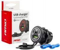 GNIAZDO SAMOCHODOWE ŁADOWARKA USB + USB-C 12V 24V DO AUTA MOTORU TIR BUS