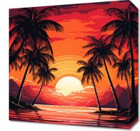 Obraz 40x40cm Palmy Przy Lagunie