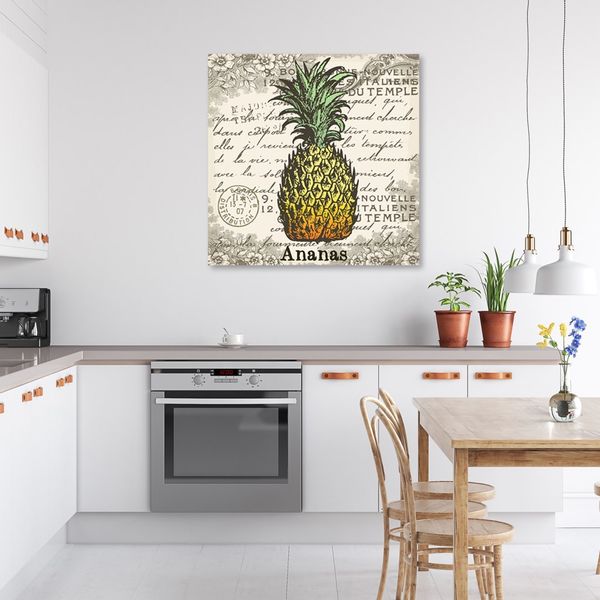Emaga Obraz na płótnie, Ananas vintage - 40x40 zdjęcie 2