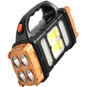 Latarka solarna przenośna lampka akumulatorowa cob powerbank reflektor