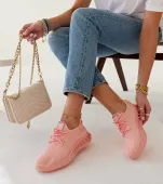 Różowe materiałowe sneakersy Mira 37