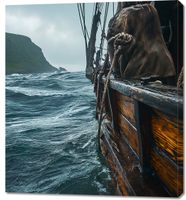 Obraz 90x100cm Statek na Falach