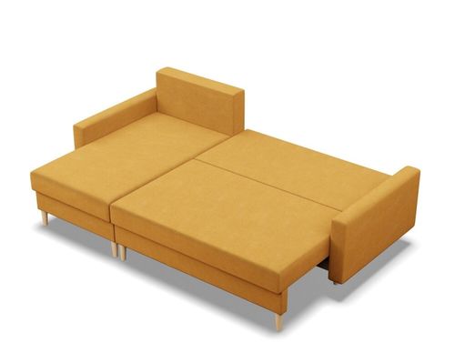 Narożnik uniwersalny, MILO, velvet, 223x140x92 cm, żółty | TYLETEGOTU na Arena.pl