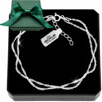 Bransoletka srebrna damska 925 podwójna Singapur regulowana na prezent