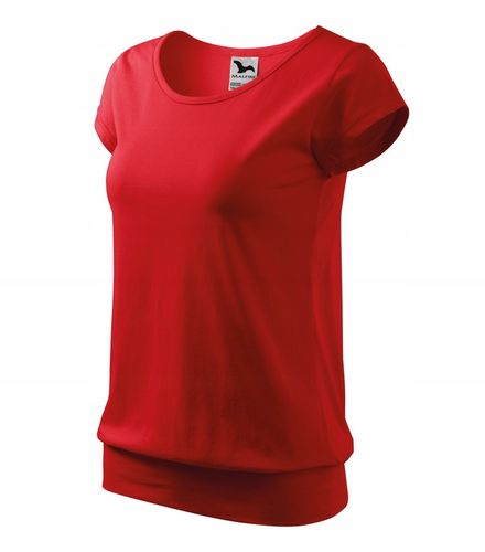 Koszulka bluzka damska luźna CITY czerwona XL na Arena.pl