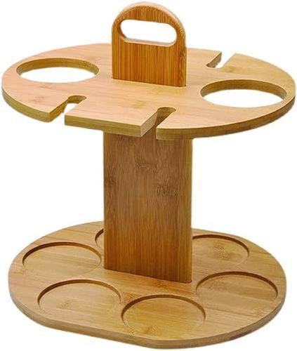 Stojak z bambusa na wino i kieliszki  + otwieracz na Arena.pl