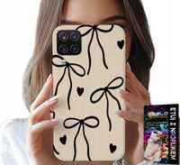 ETUI DO SAMSUNG GALAXY A22 5G - BEŻOWE KOKARDKI WSTĄŻKA MODNE WZORY