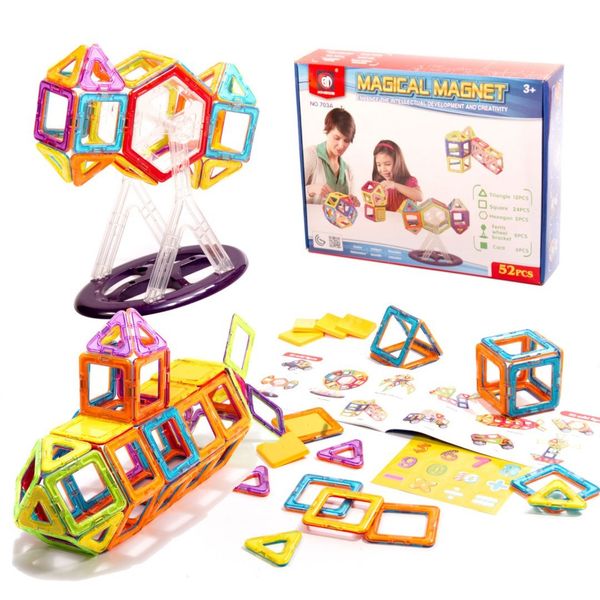 Kolorowe klocki magnetyczne MAGICAL MAGNET 52SZT zdjęcie 1