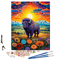 Malowanie po Numerach Obraz na Płótnie Żubr Zwierzęta Zestaw DIY 40x50 cm