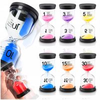 ZESTAW KLEPSYDR 6szt 1/3/5/10/15/30 MINUT KOLOROWE DO ODMIERZANIA