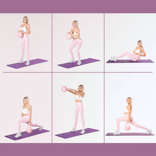 Kettlebell Odważnik Hantla Ciężar Do Ćwiczeń Fitness Różowy 8 kg DrFit na Arena.pl