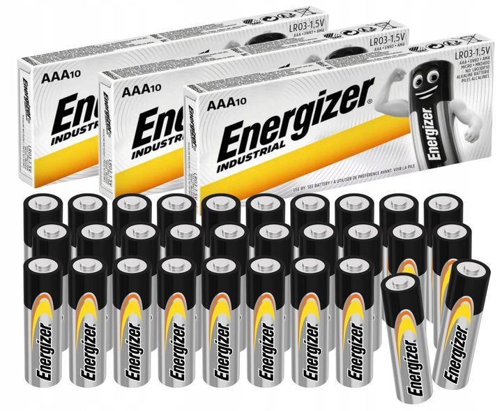 Baterie AAA ENERGIZER Paluszki Alkaiczne R3 1.5V Mocne 30 sztuk Oryginalne zdjęcie 1