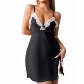 SEKSOWNA KOSZULKA NOCNA DAMSKA KORONKOWA PIŻAMKA SEXY ZESTAW HALKA KORONKA