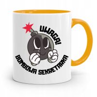 Kubek Żółty Prezent Dla Sekretarki Bombowa Z Nadrukiem Ze Zdjęciem