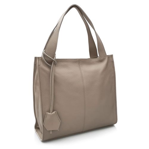 VERA PELLE torebka damska skórzana shopper klasyczna na ramię V074 c.taupe na Arena.pl