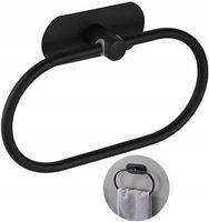 Wieszak Ścienny Owalny Łazienkowy na Ręcznik Czarny UCHWYT