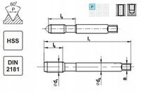 FANAR GWINTOWNIKI RĘCZNE 2-SZTUKOWE M14.00 x 1.25 HSS DIN-2181