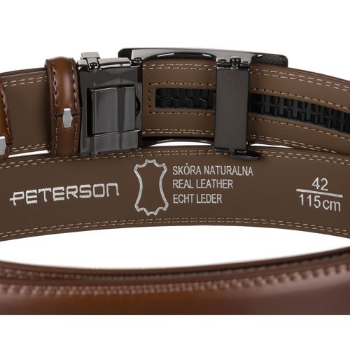 pasek męski z automatyczną klamrą wykonany ze skóry naturalnej na Arena.pl