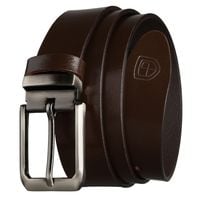 skórzany, elegancki pasek męski   srebrną, klasyczną klamrą - peterson 105