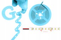 Taśma LED 10m 12V 2835 SMD 8W/m S-Shape 6mm Ice Blue Jasny Niebieski Lodowy