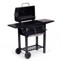 GRILL WĘGLOWY MULTIGARDEN Z TERMOMETREM I PÓŁKAMI BOCZNYMI